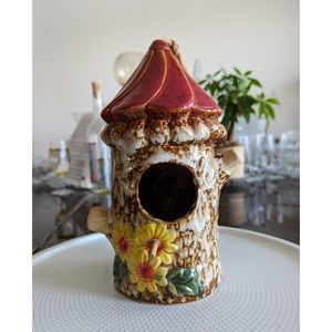 Alpine KLL121BLL ceramic pinecone birdhouse